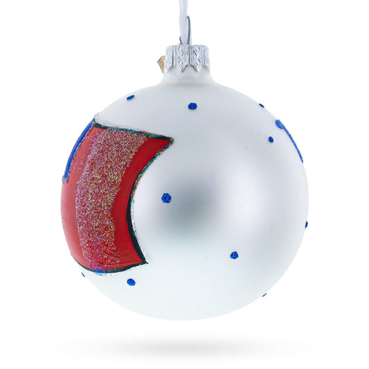 Flag of Taiwan Glass Ball Christmas Ornament 3.25 Inches