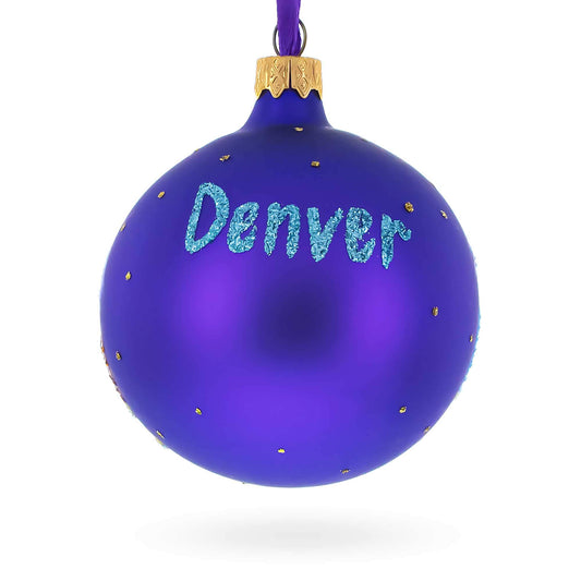Denver, Colorado, USA Glass Christmas Ornament 3.25 Inches