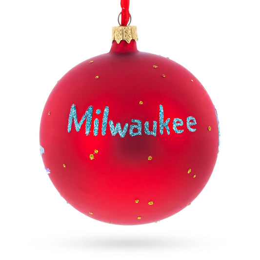 Milwaukee, Wisconsin Glass Ball Christmas Ornament 4 Inches