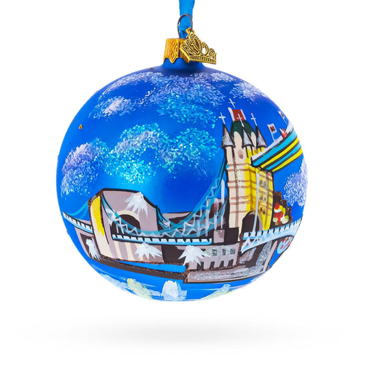 Tower Bridge, London, United Kingdom Glass Ornament 4 Inches