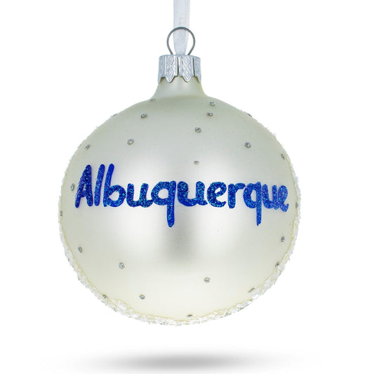 Albuquerque, New Mexico Glass Christmas Ornament 3.25 Inches