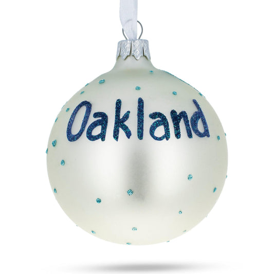 Oakland, California Glass Ball Christmas Ornament 3.25 Inches