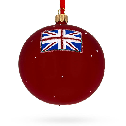 a red ball with a flag painted on it