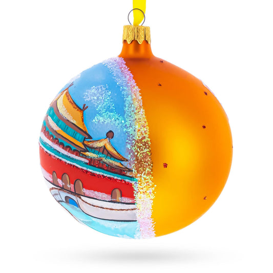 Forbidden City, Beijing, China Glass Ball Christmas Ornament 4 Inches