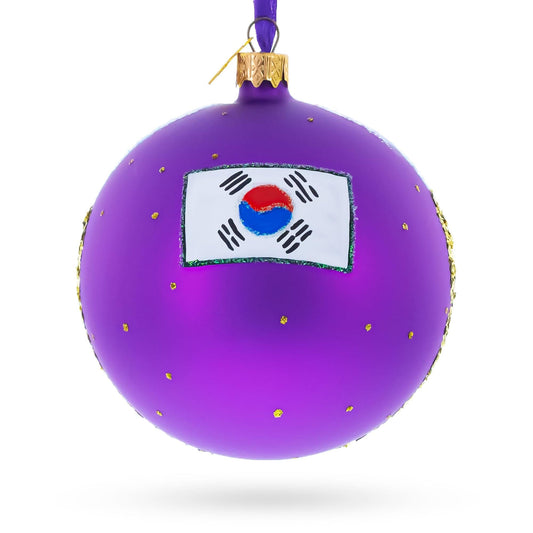 a purple ball with a flag on it