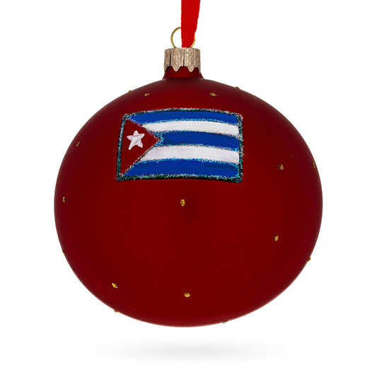 a red ball with a flag painted on it