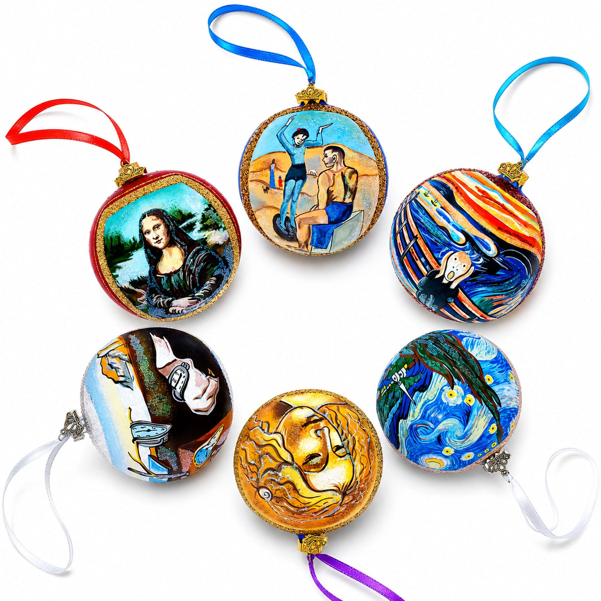 1890 'Branches with Almond Blossom' by Vincent Van Gogh Glass Ball Christmas Ornament 4 Inches