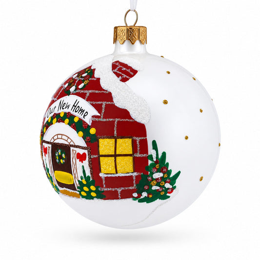 Commemorative Housewarming Glass Ball Christmas Ornament 4 Inches
