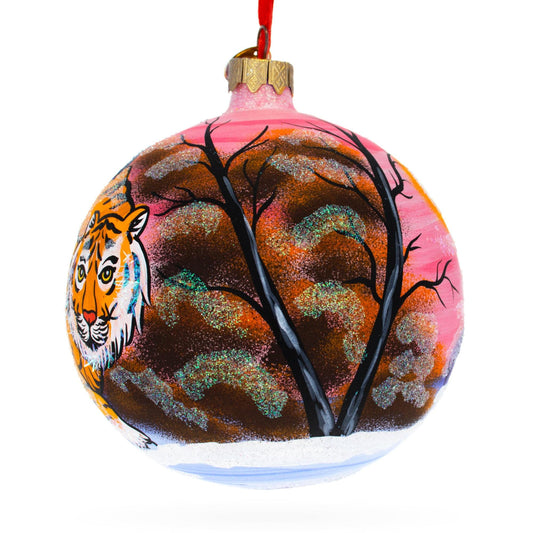a painted ornament with a tiger on it