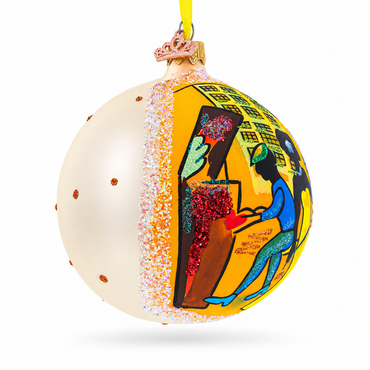 Swinging' Jazz Band Glass Ball Christmas Ornament 4 Inches