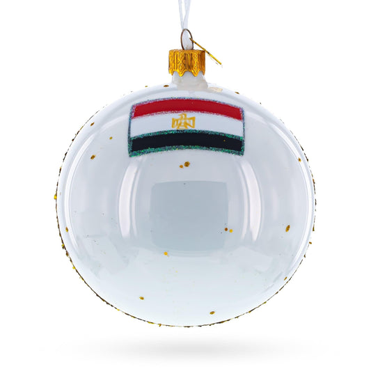 Pyramids and Great Sphinx of Giza, Egypt Glass Ball Christmas Ornament 4 Inches