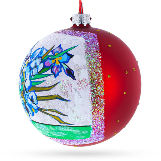 a red and white christmas ornament