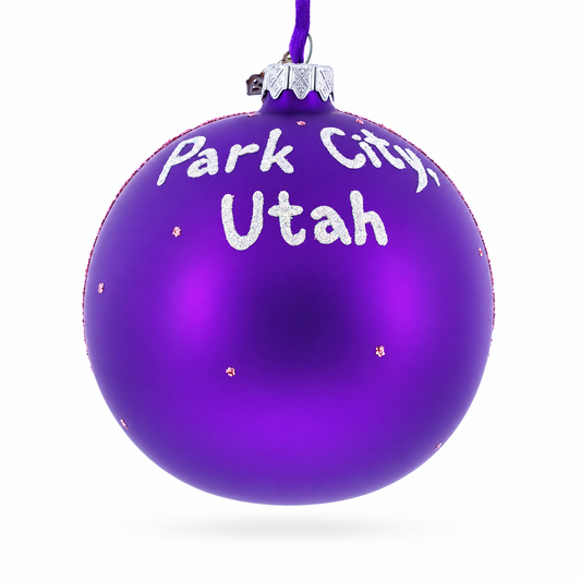 Park City Ski Resort, Utah Glass Ball Christmas Ornament 4 Inches