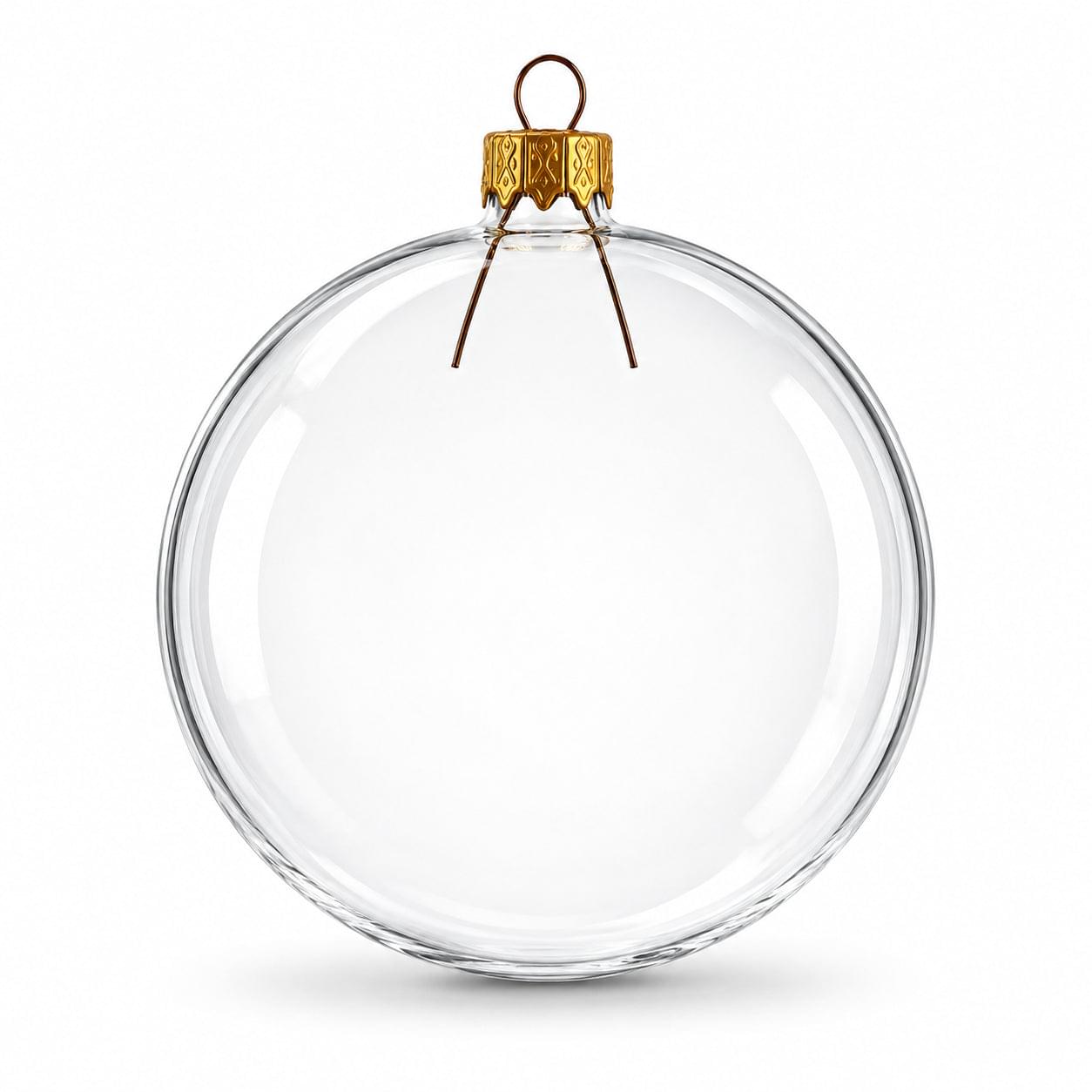 Set of 6 Clear Glass Ball Christmas Ornaments DIY Craft 3.25 Inches