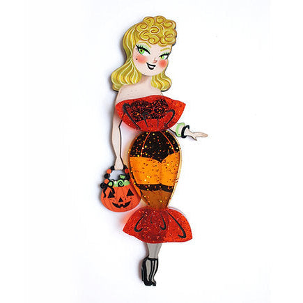 Lady Caramel Brooch by Laliblue – Retro Kitschy Statement Brooch for Collectors