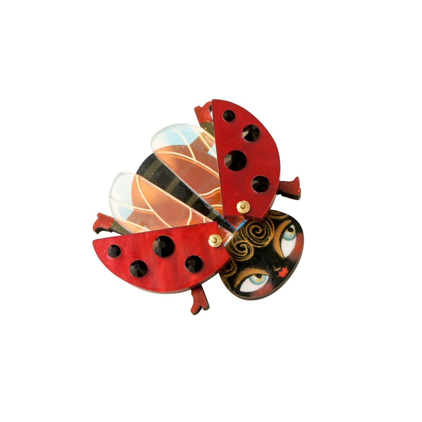 Ladybug Brooch by Laliblue