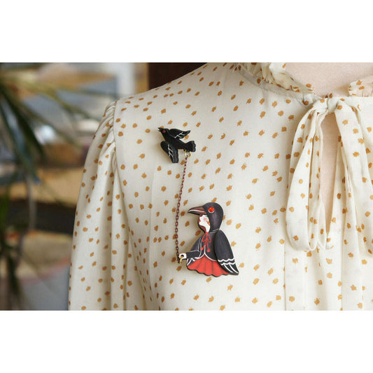 Raven Girl Brooch by Laliblue