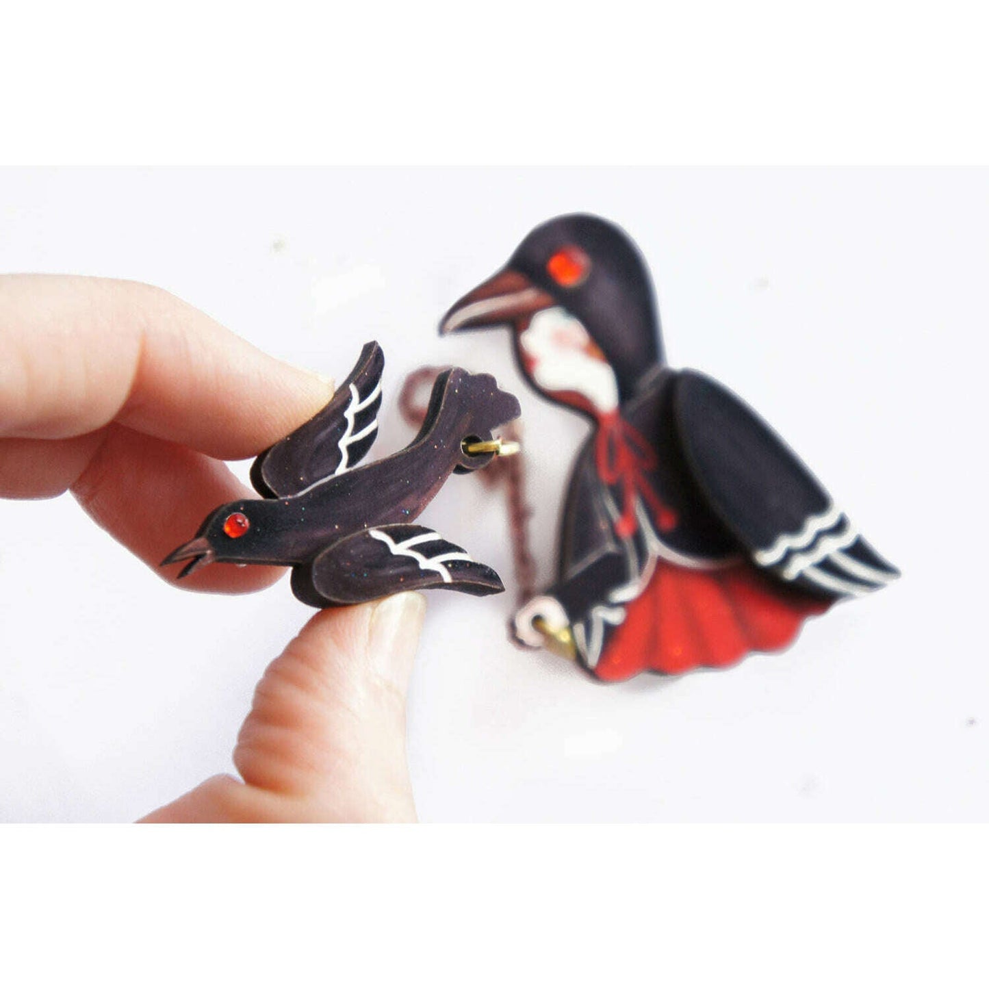 Raven Girl Brooch by Laliblue