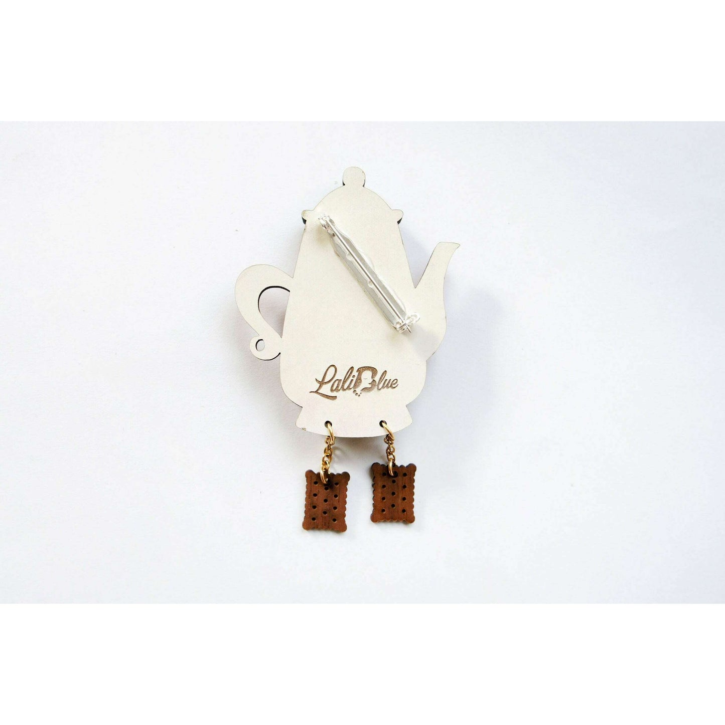 Teapot Clock Brooch by Laliblue