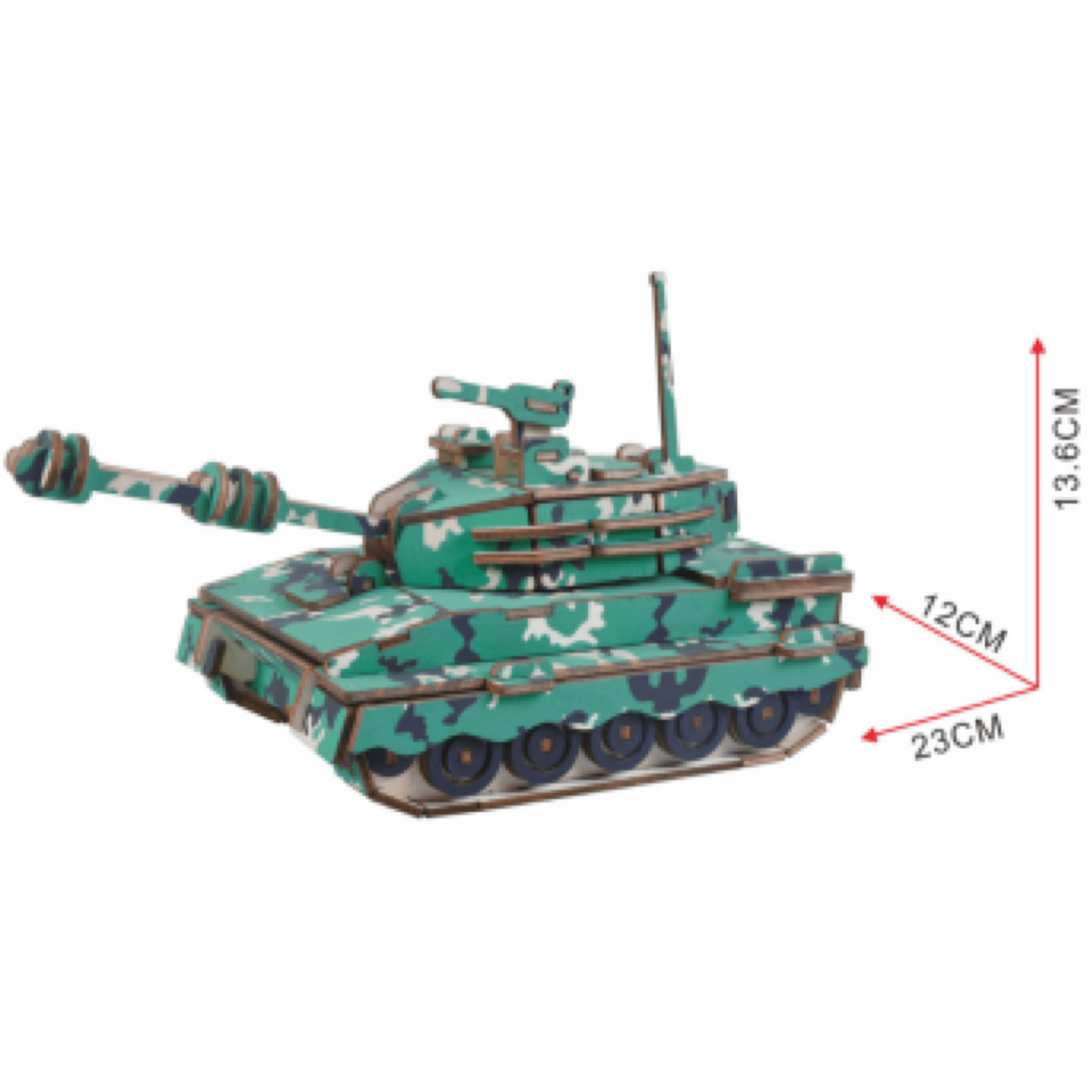 Tank Model Kit - Wooden Laser-Cut 3D Puzzle (137 Pcs)