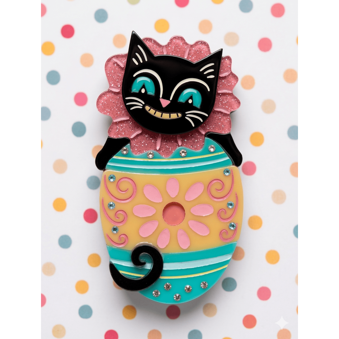Eggcellent Easter Cat Brooch by Johanna Parker x Lipstick & Chrome
