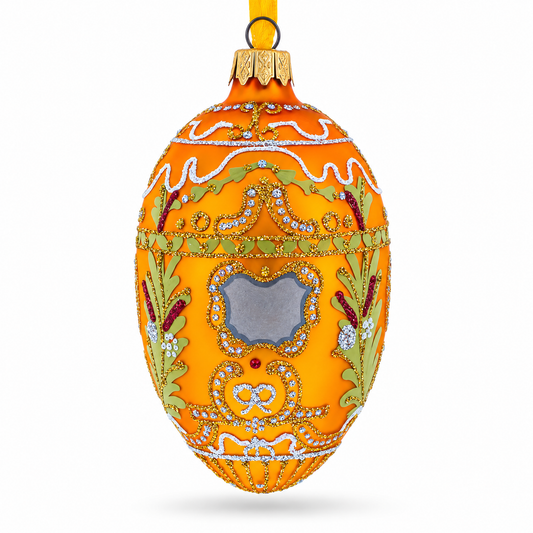 1903 Peter The Great Imperial Glass Egg Ornament 4 Inches