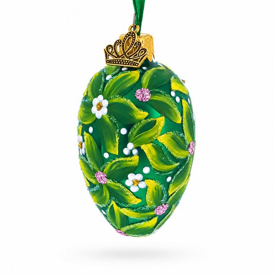 1911 The Bay Tree Mini Glass Egg Ornament 2.9 Inches