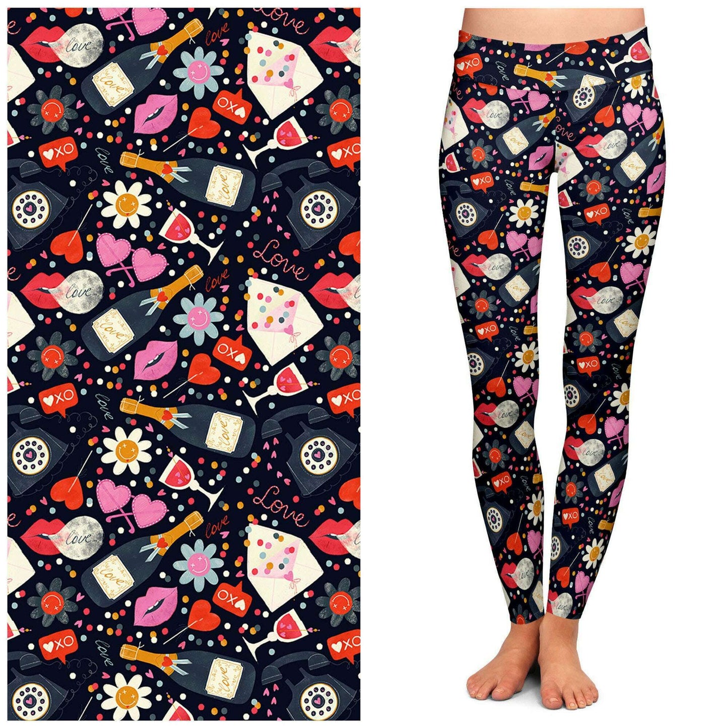 "Love Struck" Buttery Soft Leggings by Lipstick & Chrome Tall & Curvy