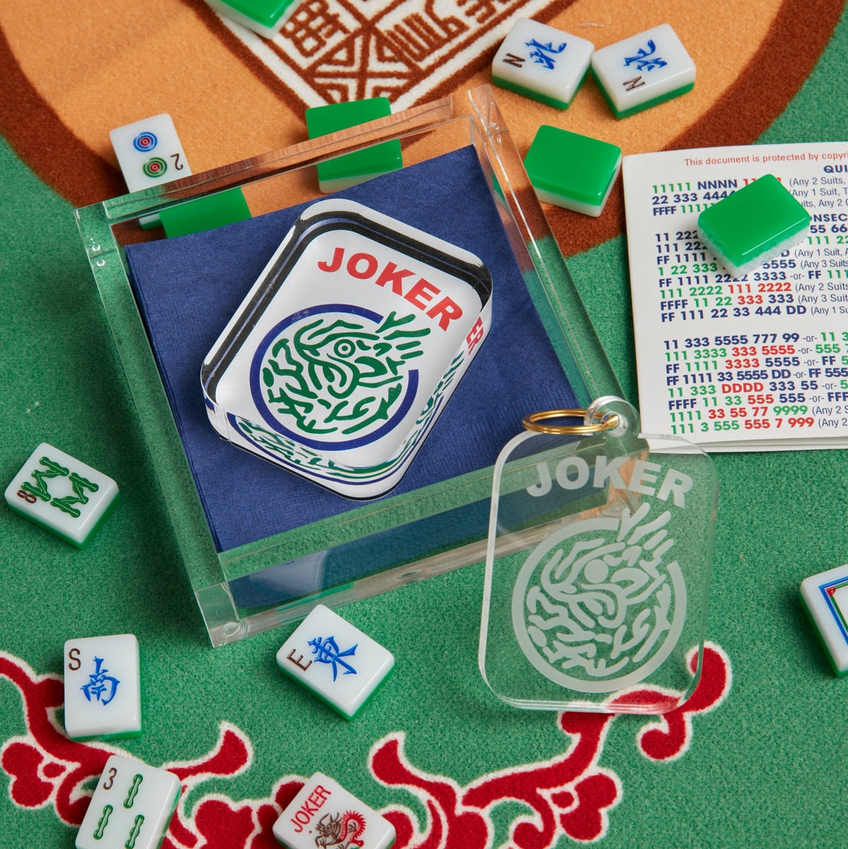 Mahjong Joker Acrylic Cocktail Napkin Holder