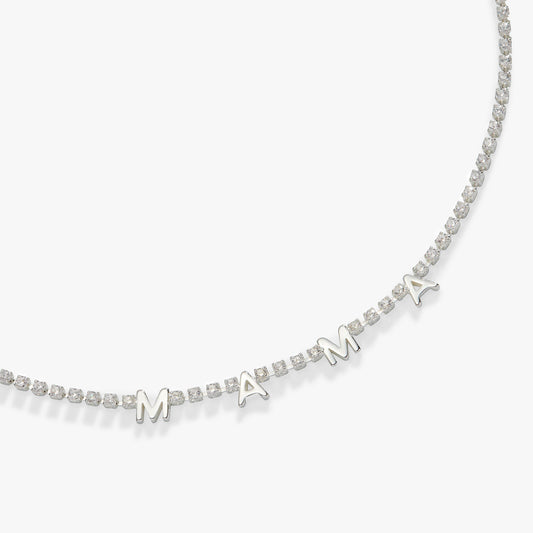 Mama Crystal Tennis Necklace