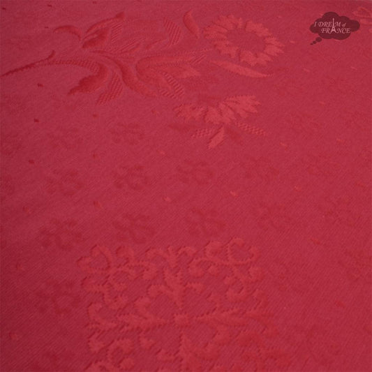 62x124" Rectangular Poppies Yellow & Red Matelassé Tablecloth by Tissus Toselli