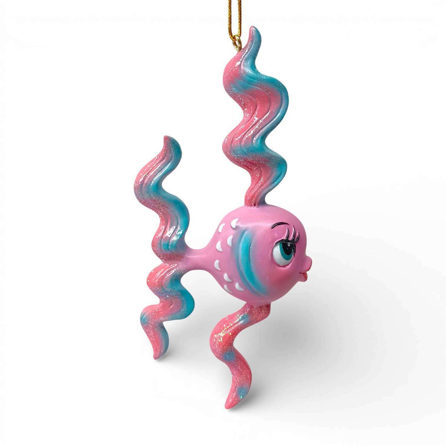 Miss Flirty Fins 4.5" Pink Prissy Fish Ornament | Miss Fluff December Diamonds