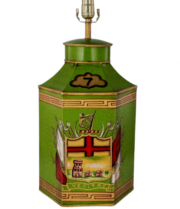 Regal Crest in Moss Green Lamp