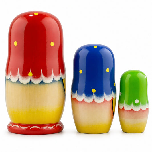 3 Strawberries Multi-Color Nesting Dolls 4 Inches