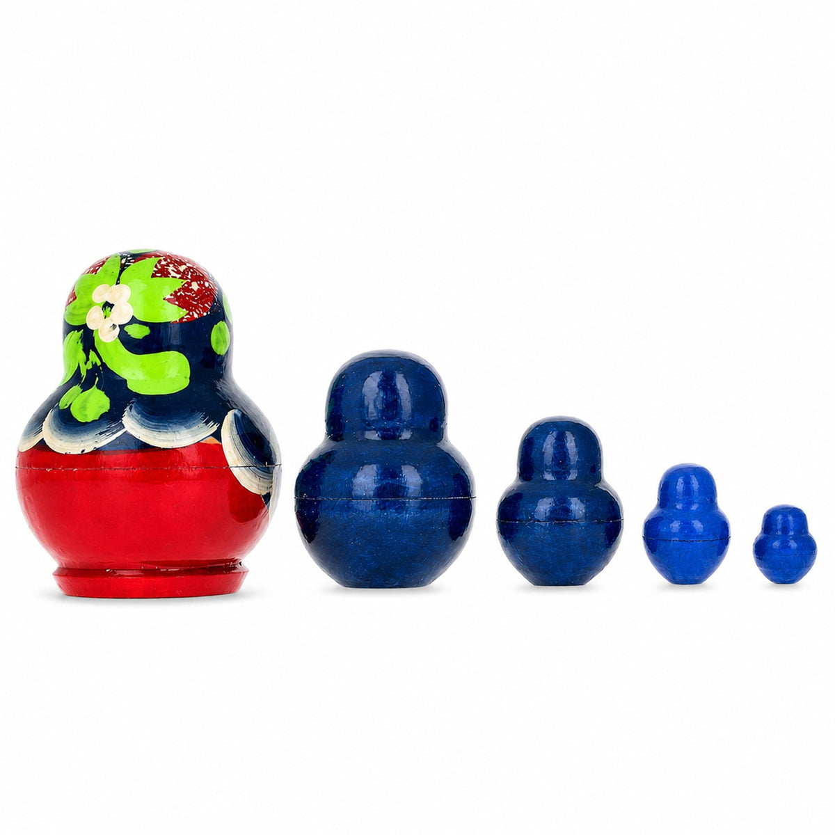 5 Miniature Strawberry Dress Nesting Dolls 1.75 Inches