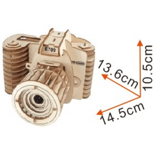 Camera Model Kit - Wooden Laser-Cut 3D Puzzle (57 Pcs)