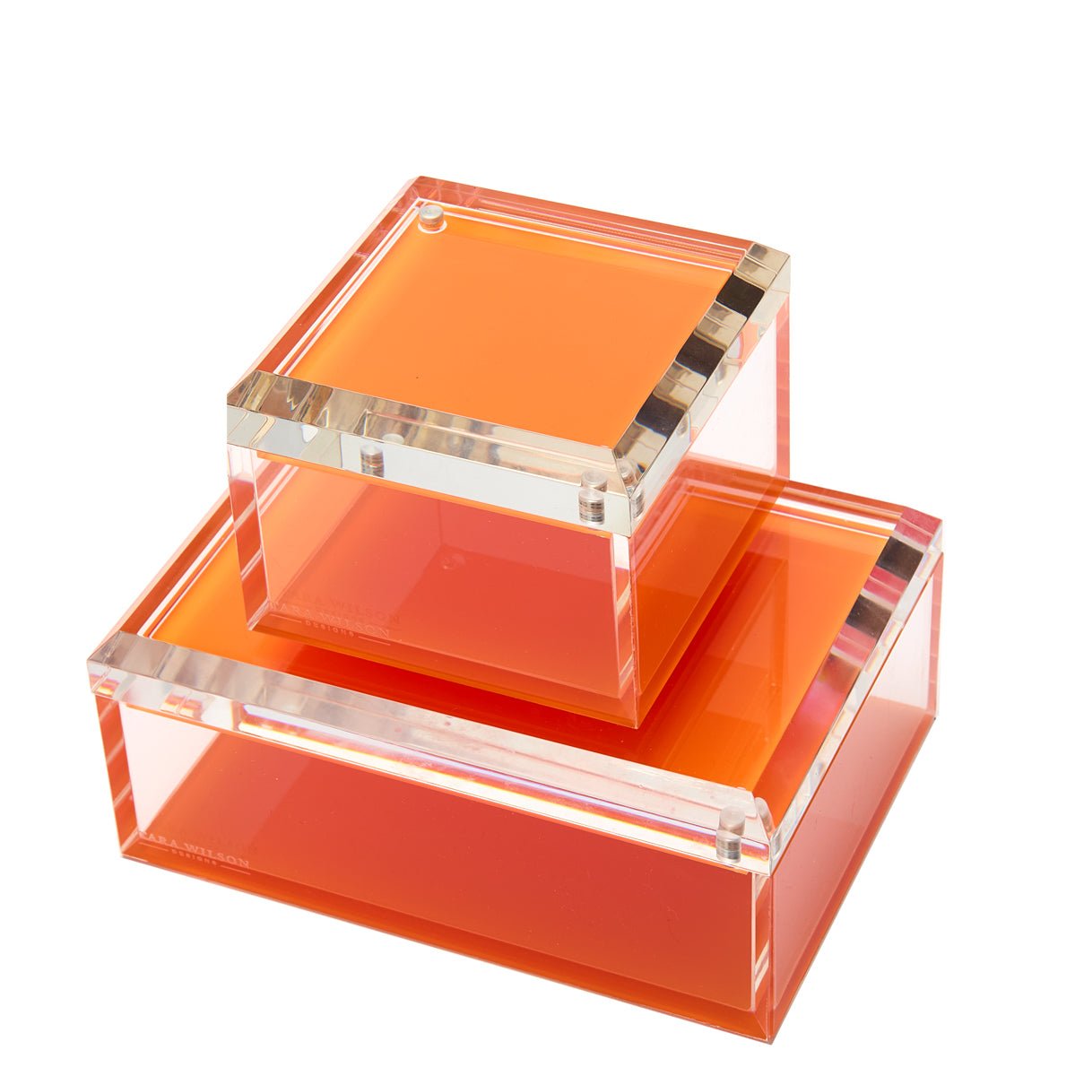 Orange Acrylic 4" x 4" Photo Box