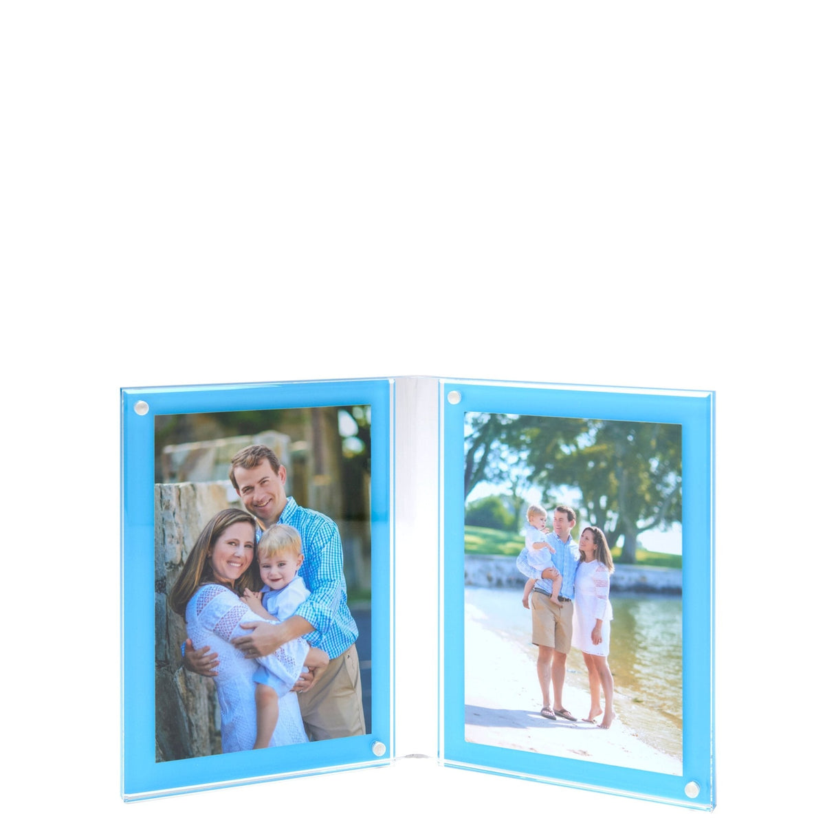 Pastel Blue Acrylic Large Double Bevel Frame