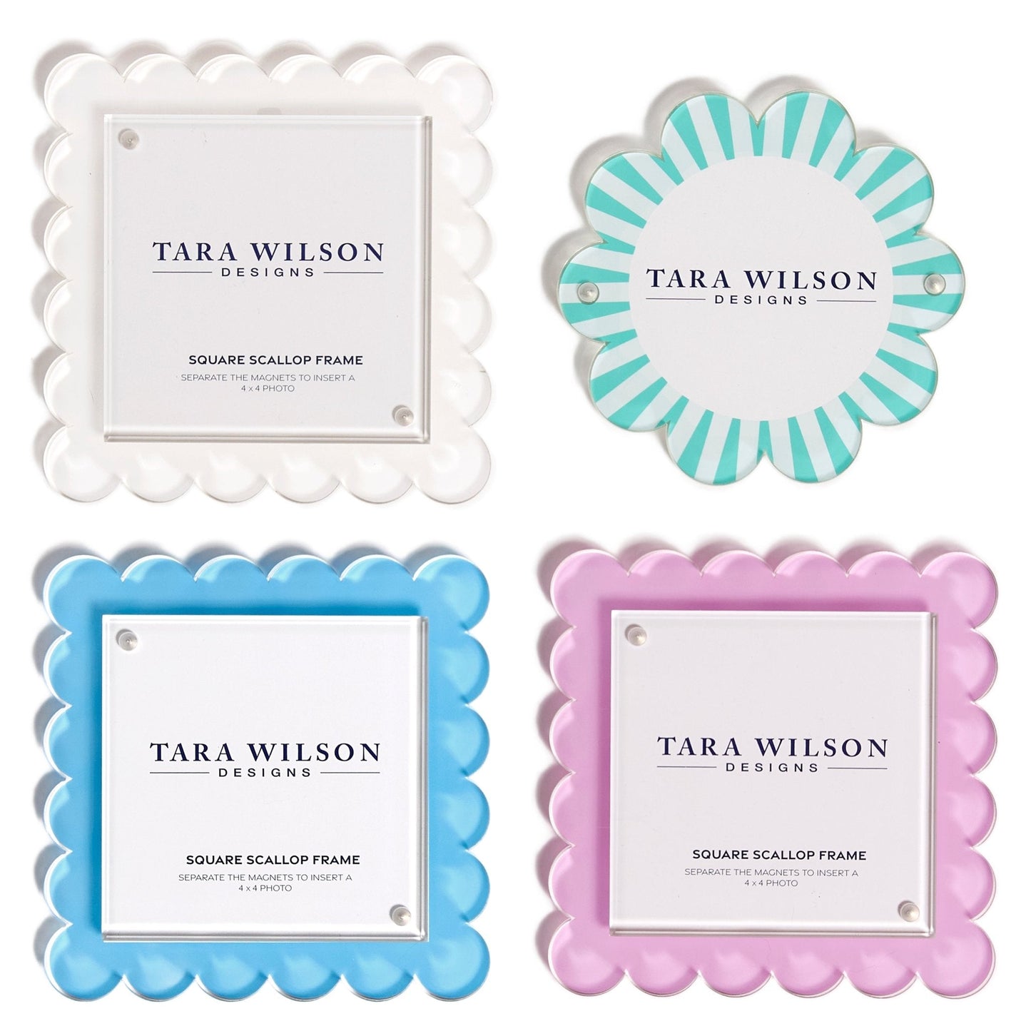 Pastel Blue Acrylic Square Scallop Frame