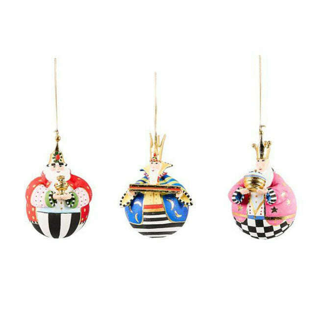 Patience Brewster Nativity Jolly Wisemen Ball Ornaments, Set of 3 *NEW*