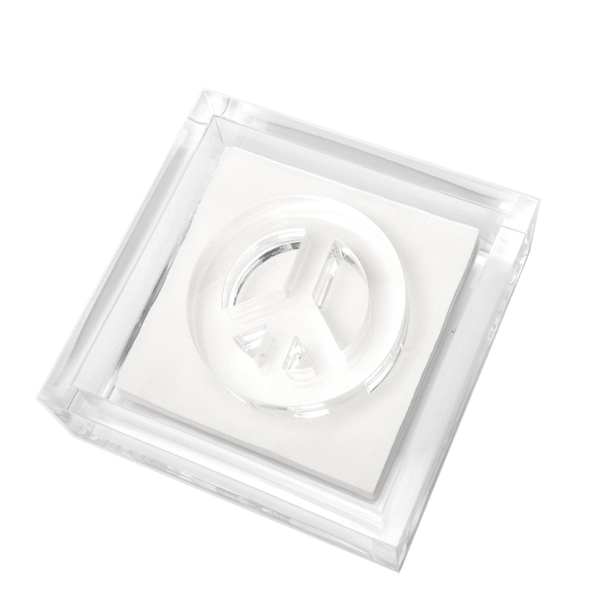 Peace Sign Acrylic Cocktail Napkin Holder