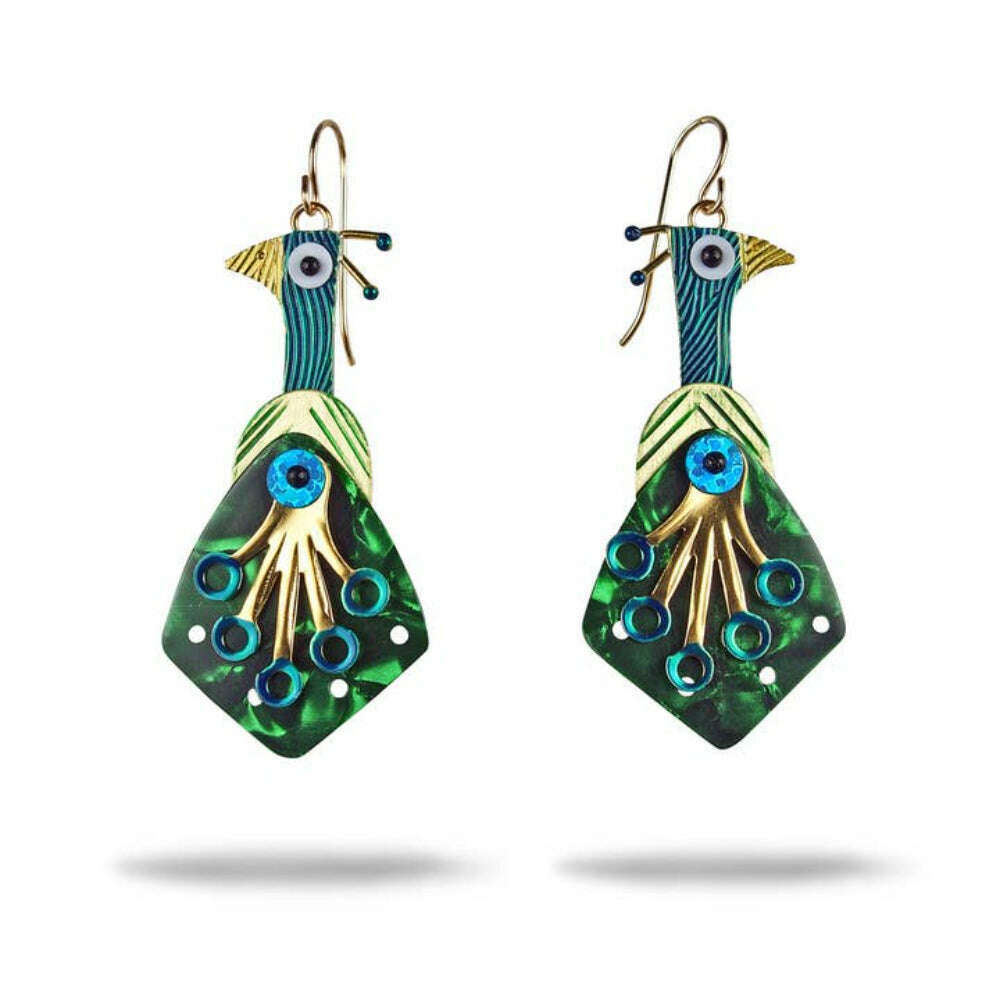 Peacock Earrings by Chickenscratch