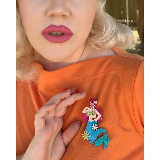 Pearl the Mermaid Brooch by Marla VonDuta x Lipstick & Chrome