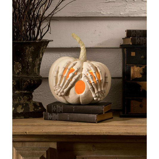 Peek-a-Boo Pumpkin White | Halloween Decor | Bethany Lowe Designs