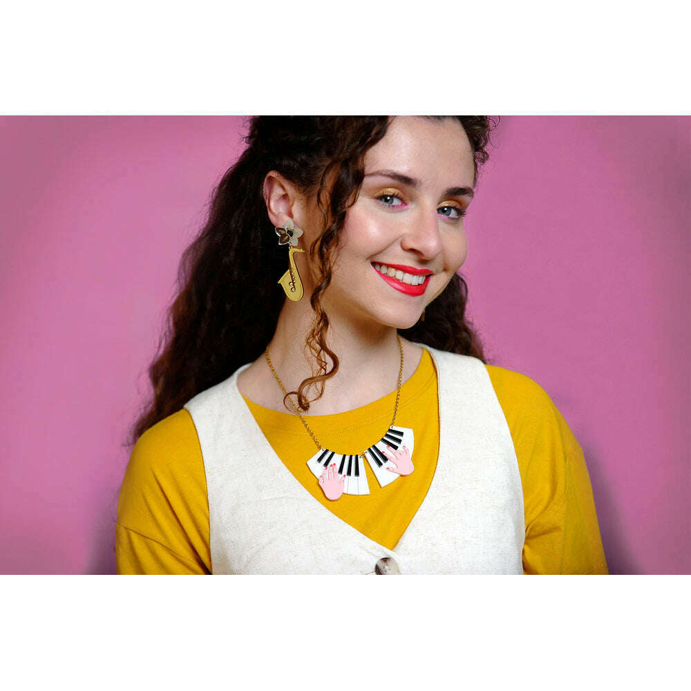 Piano Hands Acrylic Necklace by Laliblue
