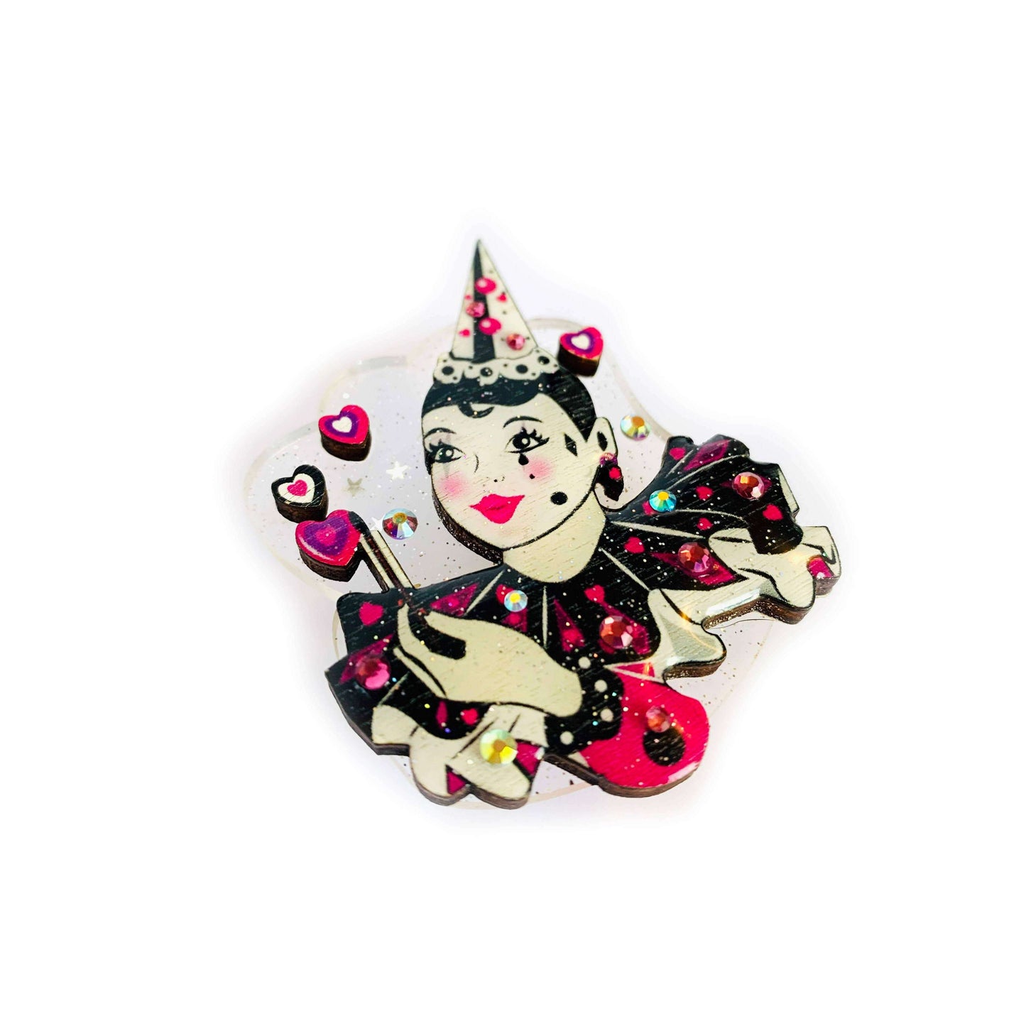 Pierrot Mime Brooch by Rosie Rose Parker