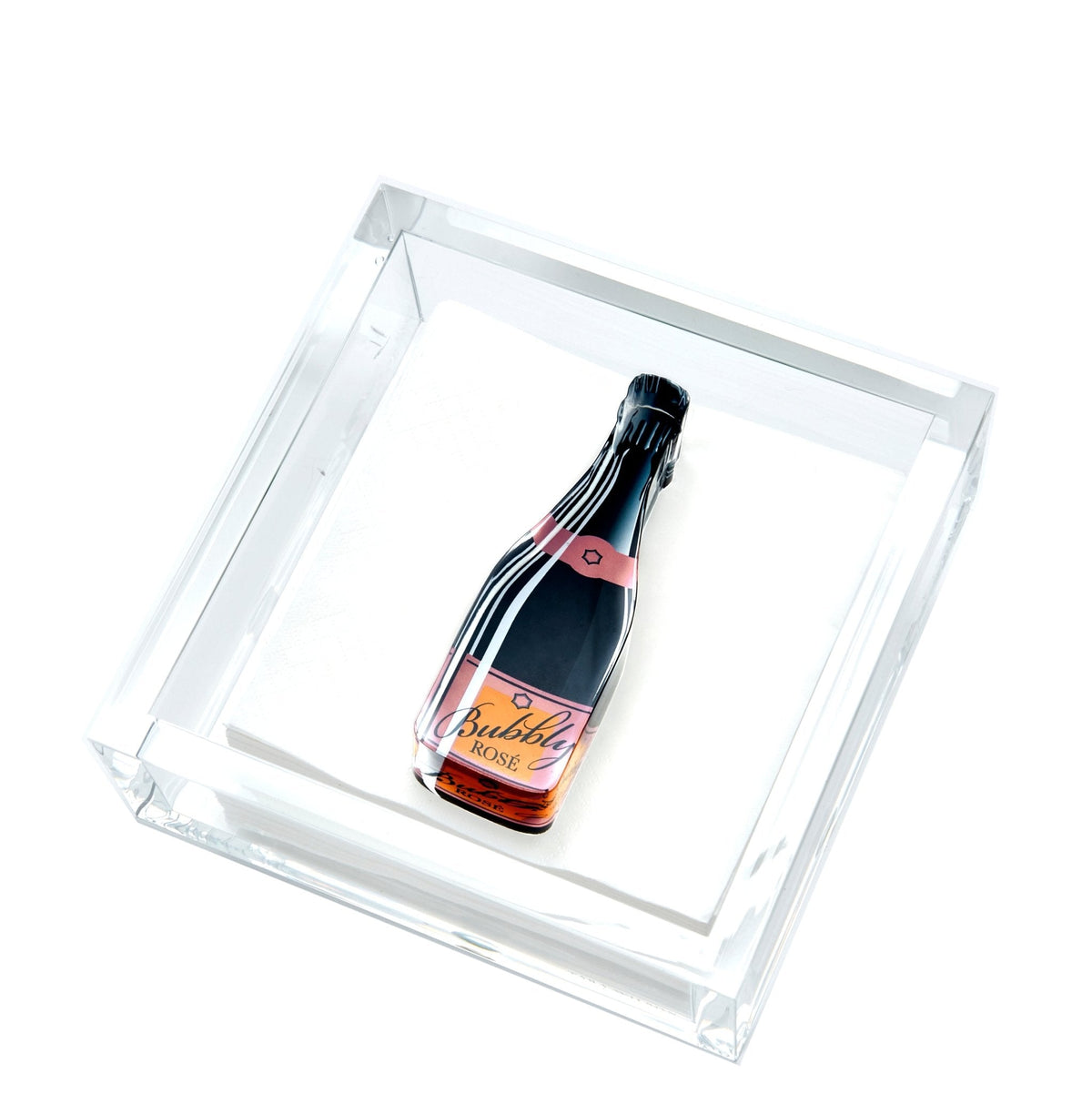 Pink Bubbly Acrylic Cocktail Napkin Holder