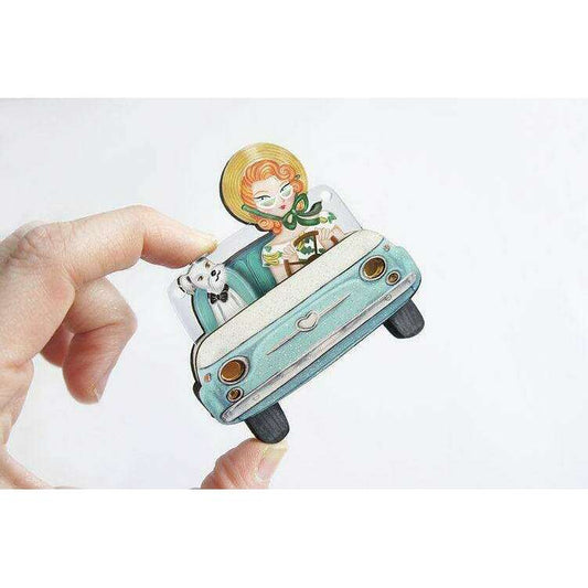 Pinup Car Ride Convertible Brooch & Necklace by Laliblue