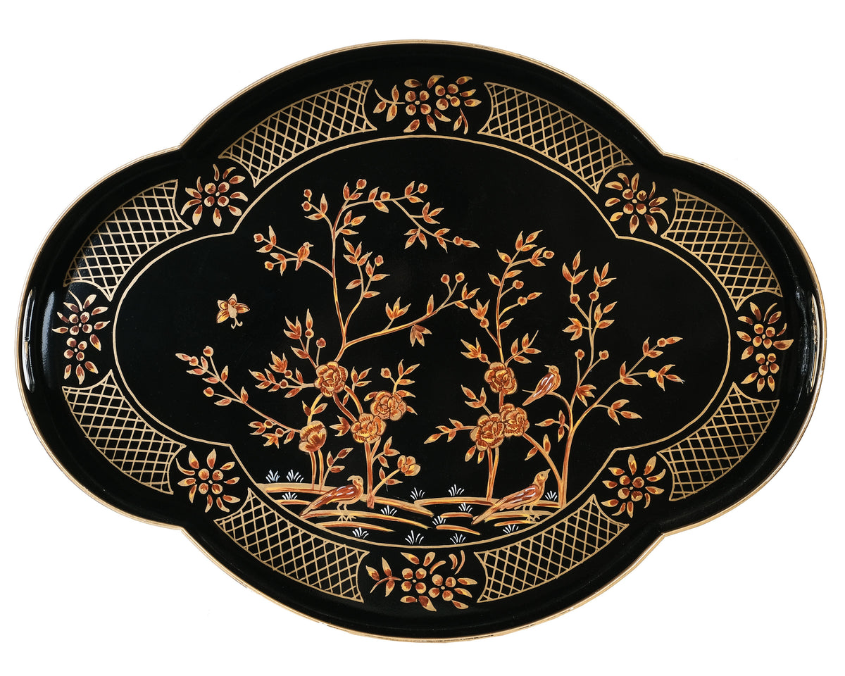 Black Scalloped Tray