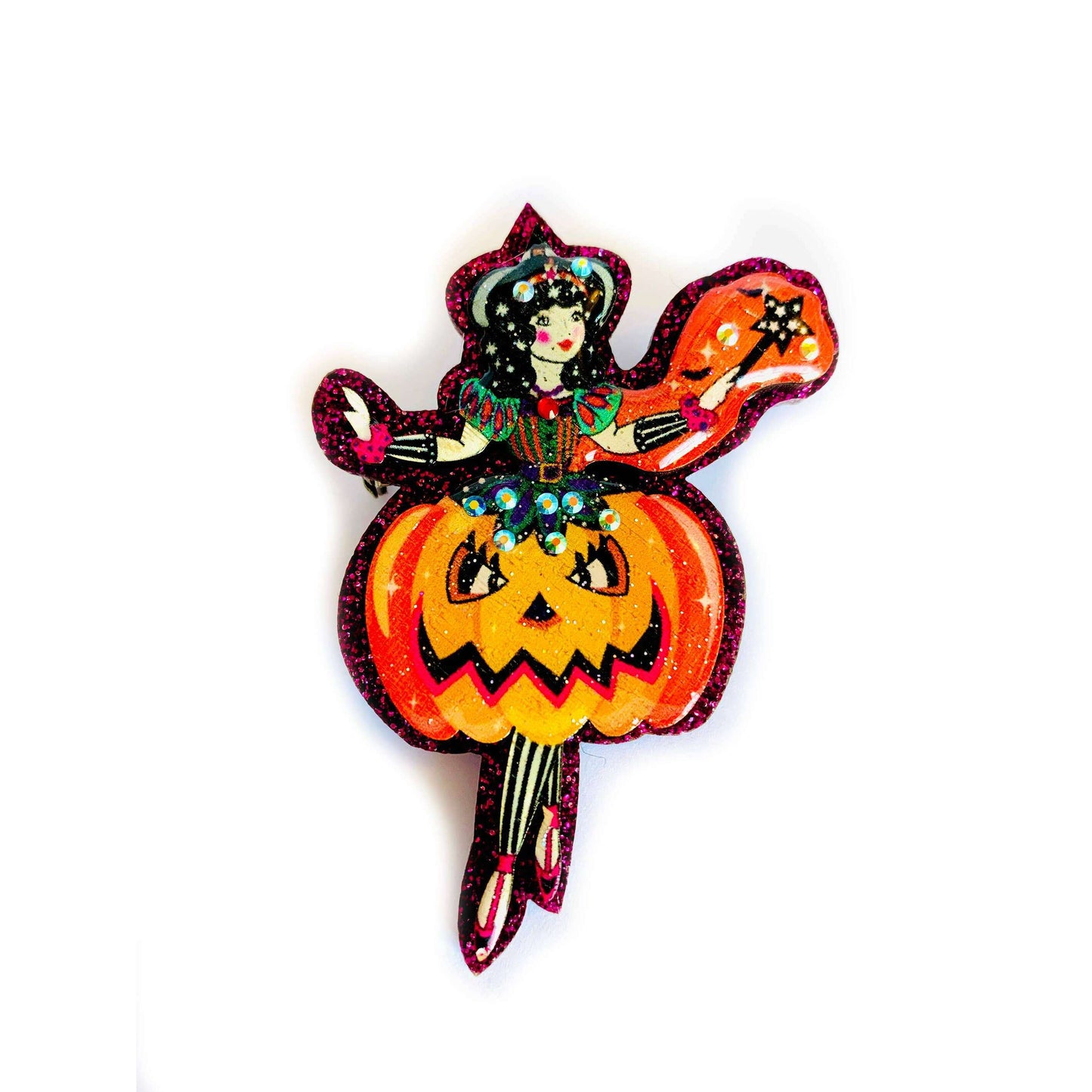 Pumpkin Fairy Brooch by Rosie Rose Parker